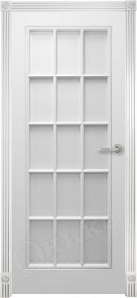 межкомнатная дверь Оникс «Турин Фреза» (остекленное полотно в.2, Эмаль белая)
